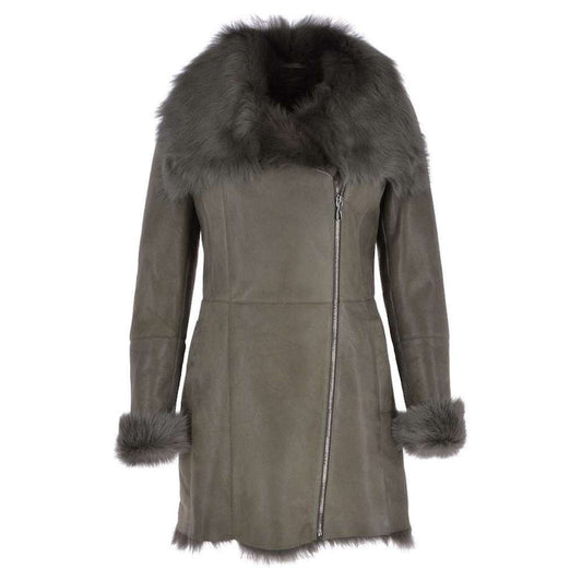 Women's Toscana Leather Shearling Coat Real Leather Fur Coat