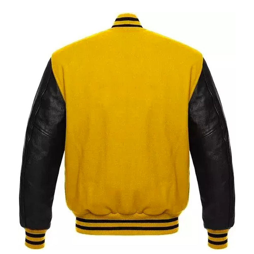 Yellow Varsity Letterman Baseball Jacket