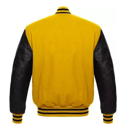 Yellow Varsity Letterman Baseball Jacket