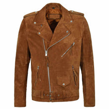 Load image into Gallery viewer, Native American Brown Suede Leather Biker Fringes Jacket - Jacket Hunt
