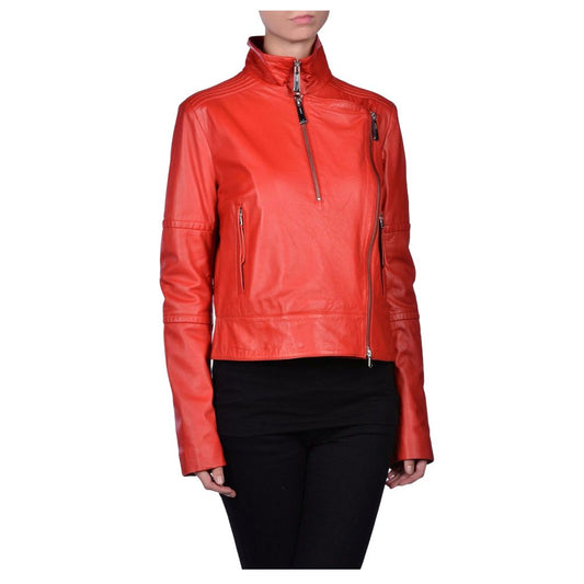 Women Red Slim Fit Fashion Leather Jacket | Leather Jacket For Sale