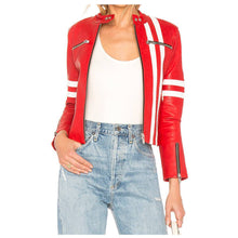 Load image into Gallery viewer, Womens Short Body Red Leather Fashion Jacket | Jacket Hunt
