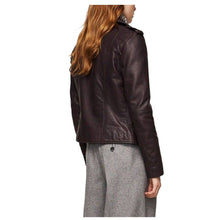 Load image into Gallery viewer, Women Purple Genuine Leather Fashion Biker Jacket - Jacket Hunt
