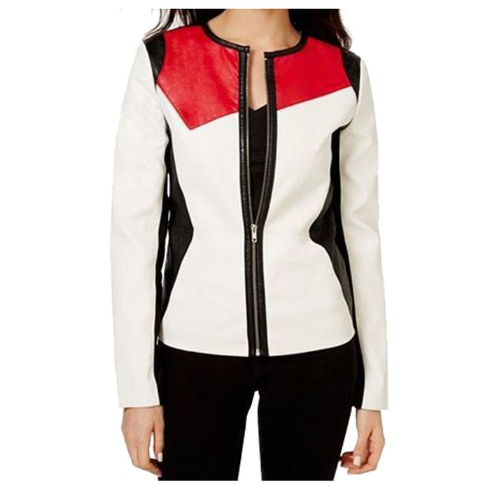 WOMEN ELEGANT GENUINE LEATHER JACKET SLIM FIT - 