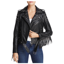 Load image into Gallery viewer, WOMEN&#39;S GENUINE SOFT LAMBSKIN LEATHER JACKET - 
