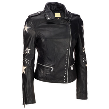 Load image into Gallery viewer, Women Party Rock Star Black Fashion Leather Jacket
