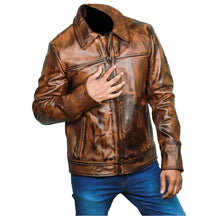 Load image into Gallery viewer, Men Vintage Biker Vax Genuine Leather Jacket
