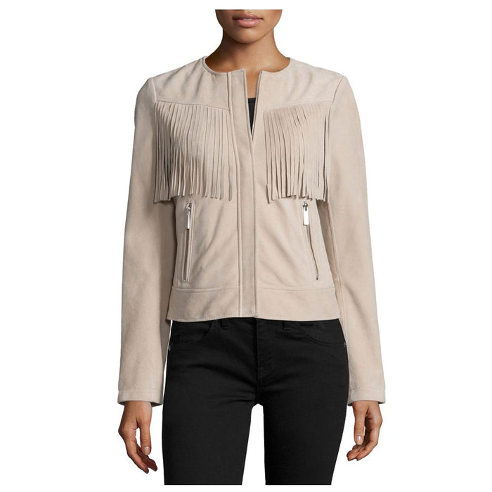 WOMEN FASHION FRINGES LEATHER JACKET - 