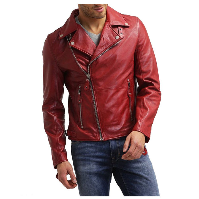Red Double Rider Motorbike Jacket - 