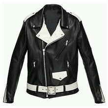 Load image into Gallery viewer, Men Black Brando Motorcycle Leather Jacket
