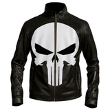 Punisher Skull Biker Leather Jacket USA - 