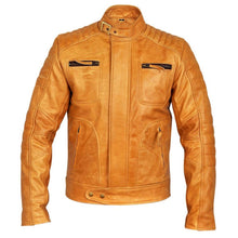 Load image into Gallery viewer, Vintage Brown Biker Leather Jacket - 
