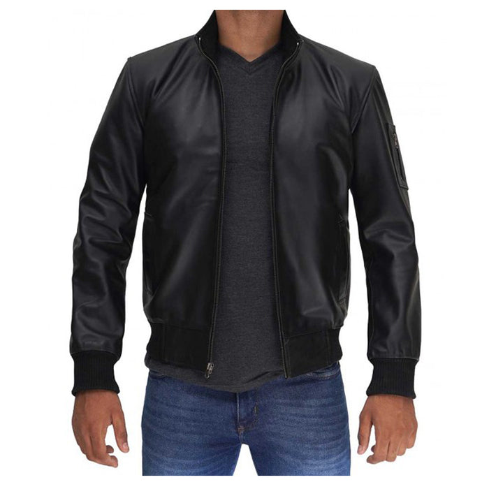 Clark Black Bomber Leather Jacket - High Quality Leather Jackets For Sale | Dream Jackets On Jackethunt