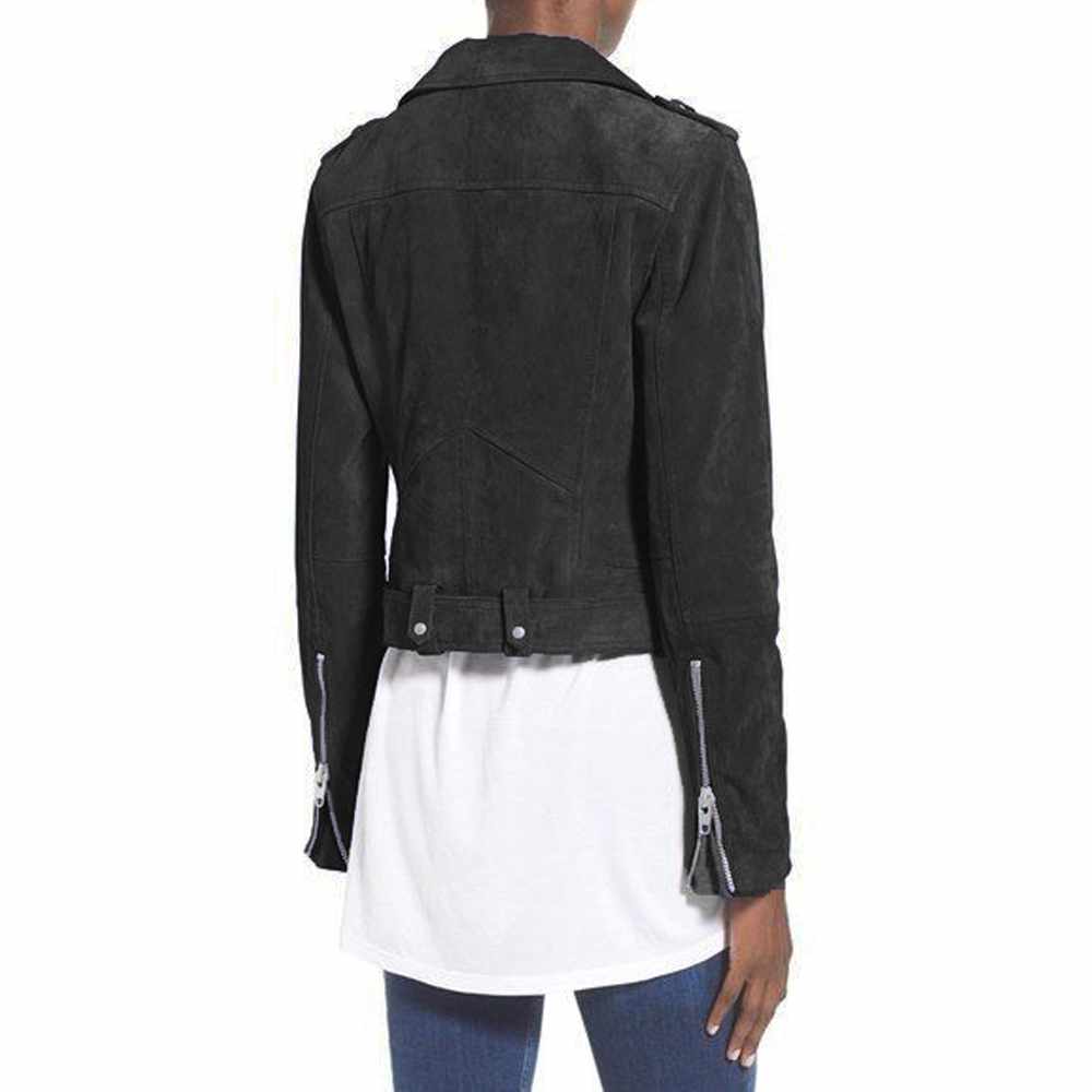 Nubuck Leather Women Slim Fit Biker Jackets - Jacket Hunt