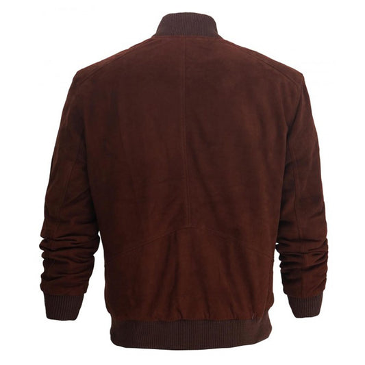 Men Dark Burgundy Suede Leather Bomber Jacket - High Quality Leather Jackets For Sale | Dream Jackets On Jackethunt