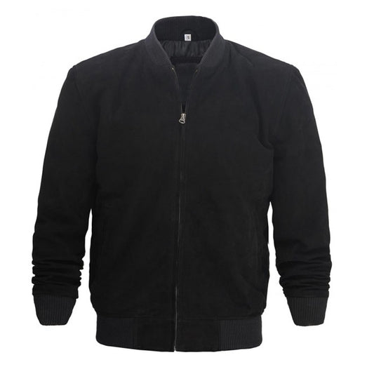 Men Black Suede Bomber Leather Jacket - High Quality Leather Jackets For Sale | Dream Jackets On Jackethunt