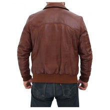 Load image into Gallery viewer, Mens Dark Brown Bomber Distressed Leather Jacket - High Quality Leather Jackets For Sale | Dream Jackets On Jackethunt

