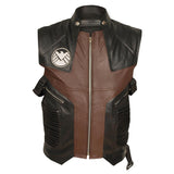 Jeremy Renner Hawkeye Leather Vest - The Avengers Age Of Ultron |  Motorcycle Leather Waistcoat
