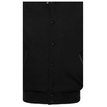 Load image into Gallery viewer, Black Varsity Wool Leather Jacket Custom Made Bomber Jacket
