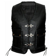 Load image into Gallery viewer, Native American Motorcycle Leather Vest- High Quality Leather Jackets For Sale | Dream Jackets On Jackethunt
