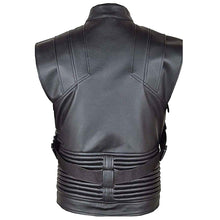 Load image into Gallery viewer, Jeremy Hawkeye Leather Vest Avengers Biker Waistcoat - High Quality Leather Jackets For Sale
