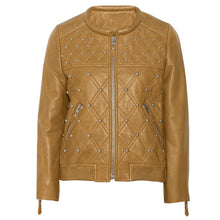 Load image into Gallery viewer, Customized Women Brown Genuine Leather Jacket - High Quality Leather Jackets For Sale | Dream Jackets On Jackethunt
