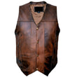 Men Wax Brown Cowhide Fashion Leather Vest - High Quality Leather Jackets For Sale | Dream Jackets On Jackethunt