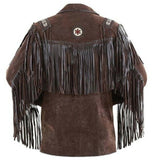 Dark Brown Leather Western Coyboy Jacket