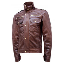 Load image into Gallery viewer, Chocolate Brown Men Leather Jacket - High Quality Leather Jackets For Sale | Dream Jackets On Jackethunt
