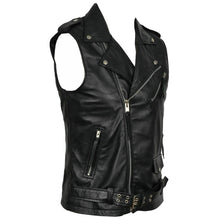 Load image into Gallery viewer, Men Classic Motorcycle Black Leather Vest - High Quality Leather Jackets For Sale | Dream Jackets On Jackethunt
