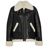 Womens VTG Black Leather B3 Shearling Aviator Jacket - High Quality Leather Jackets - Customized Jacket For Sale | Jacket Hunt