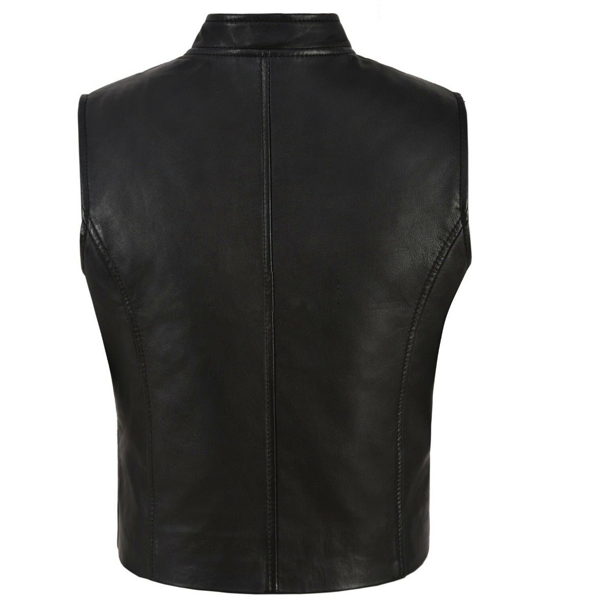 Women Double Brest Punk Waistcoat | Motorcycle Style Leather Vest