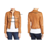 Royal Blue Women Premium Biker Fashion Leather Jacket - 