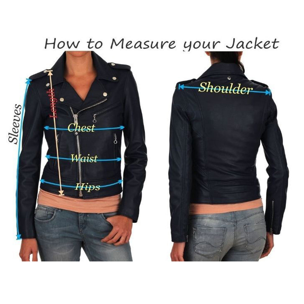 Women Motorcycle Biker Leather Jacket Gold Zipper Jacket Hunt