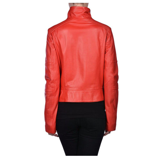 Women Red Slim Fit Fashion Leather Jacket | Leather Jacket For Sale