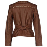 WOMEN GENUINE LEATHER BIKER JACKET - 