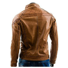 Load image into Gallery viewer, Men Brown Leather Fashionable Biker Men Fashion Jacket
