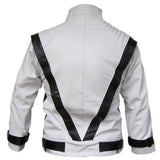 Michael Jackson Thriller Black Stripes White Leather Jacket