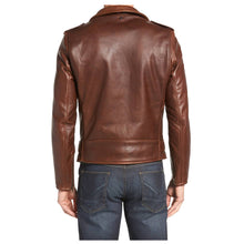 Load image into Gallery viewer, Sim Fit Brown Moto Jacket USA - 

