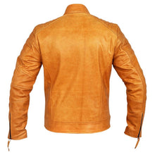 Load image into Gallery viewer, Vintage Brown Biker Leather Jacket - 
