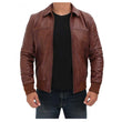 Mens Dark Brown Bomber Distressed Leather Jacket - High Quality Leather Jackets For Sale | Dream Jackets On Jackethunt