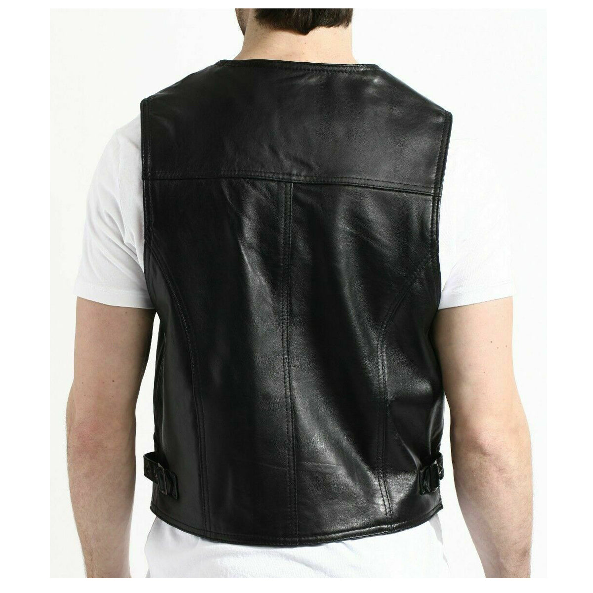 Men Motorcycle Fashion Leather Vest | Biker Rock Style Waistcoat