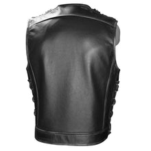 Load image into Gallery viewer, Classic Black Leather Motorcycle Vest | Biker Leather Vest For Sale
