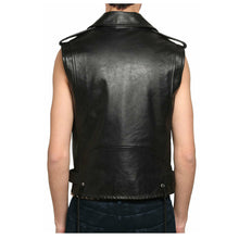 Load image into Gallery viewer, Men Genuine Lambskin Leather Motorcycle Club Vest- High Quality Leather Jackets For Sale 
