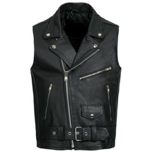 Load image into Gallery viewer, Men Classic Brando Motorcycle Leather Vest | Fashion Biker Leather Vest
