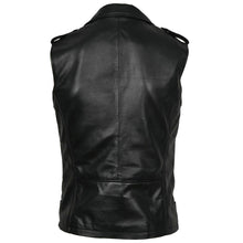 Load image into Gallery viewer, Men Classic Motorcycle Black Leather Vest - High Quality Leather Jackets For Sale | Dream Jackets On Jackethunt
