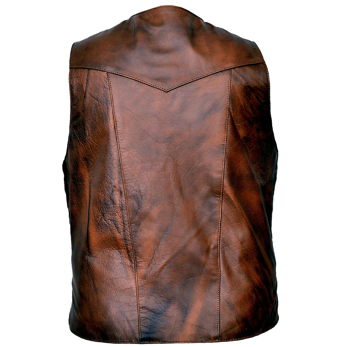 Men Wax Brown Cowhide Fashion Leather Vest - High Quality Leather Jackets For Sale | Dream Jackets On Jackethunt