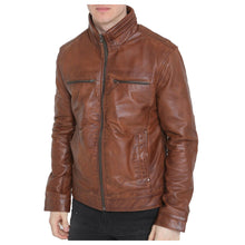 Load image into Gallery viewer, Men Brown Genuine Sheepskin Leather Fashion Jacket
