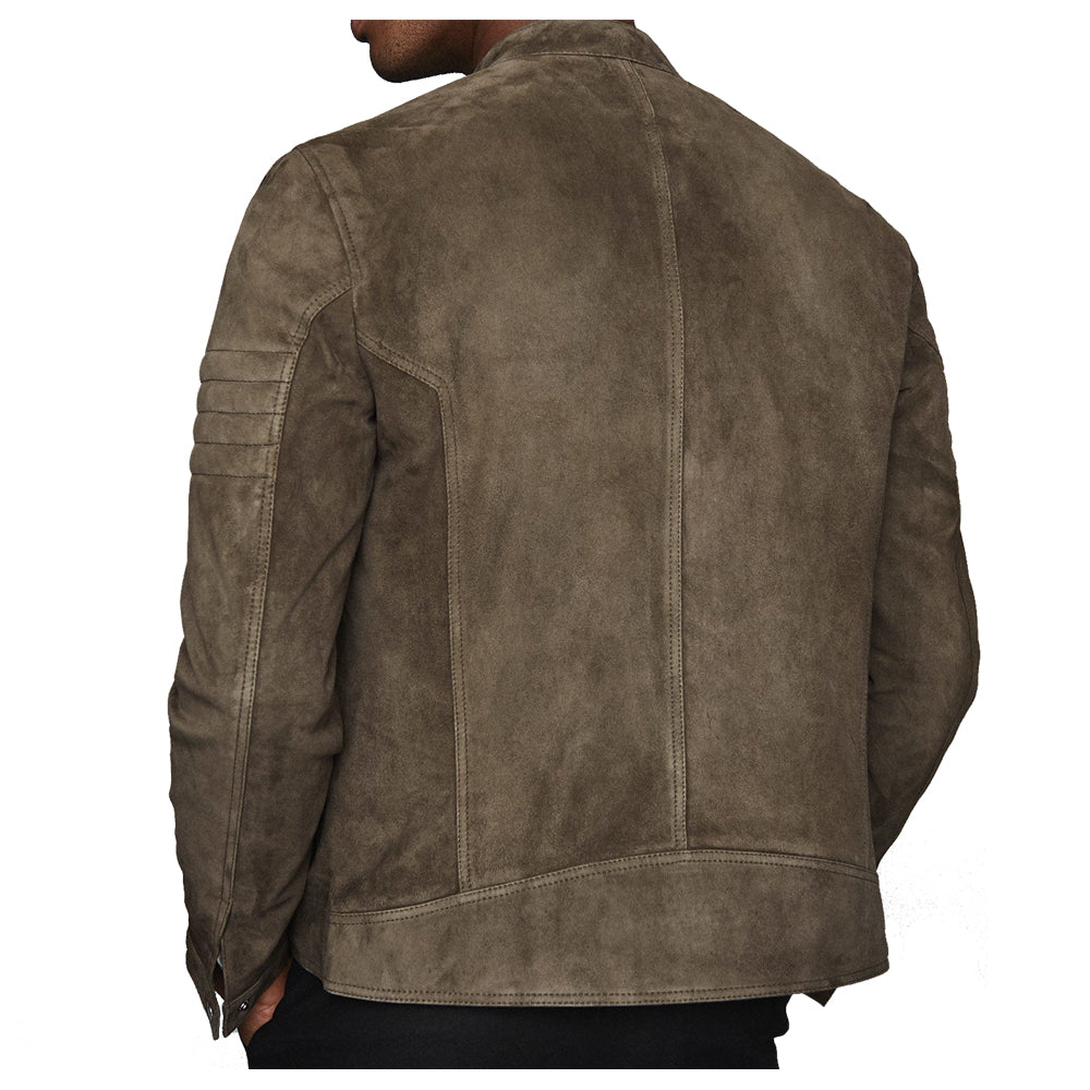 Men Motorcycle Rider Suede Leather Jacket