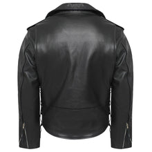 Load image into Gallery viewer, Men Classic Motorcycle Genuine Leather Lace Brando Jacket

